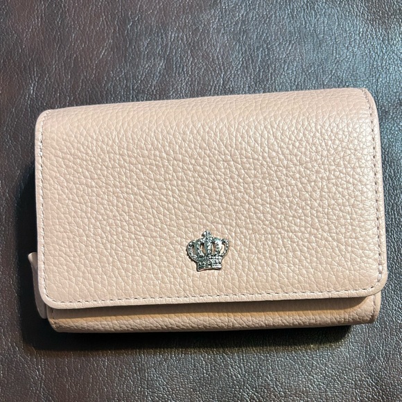 Luxury Pebbled Leather Bi Fold Wallet Beige Pink…NWOT! Please read description. - Picture 2 of 11